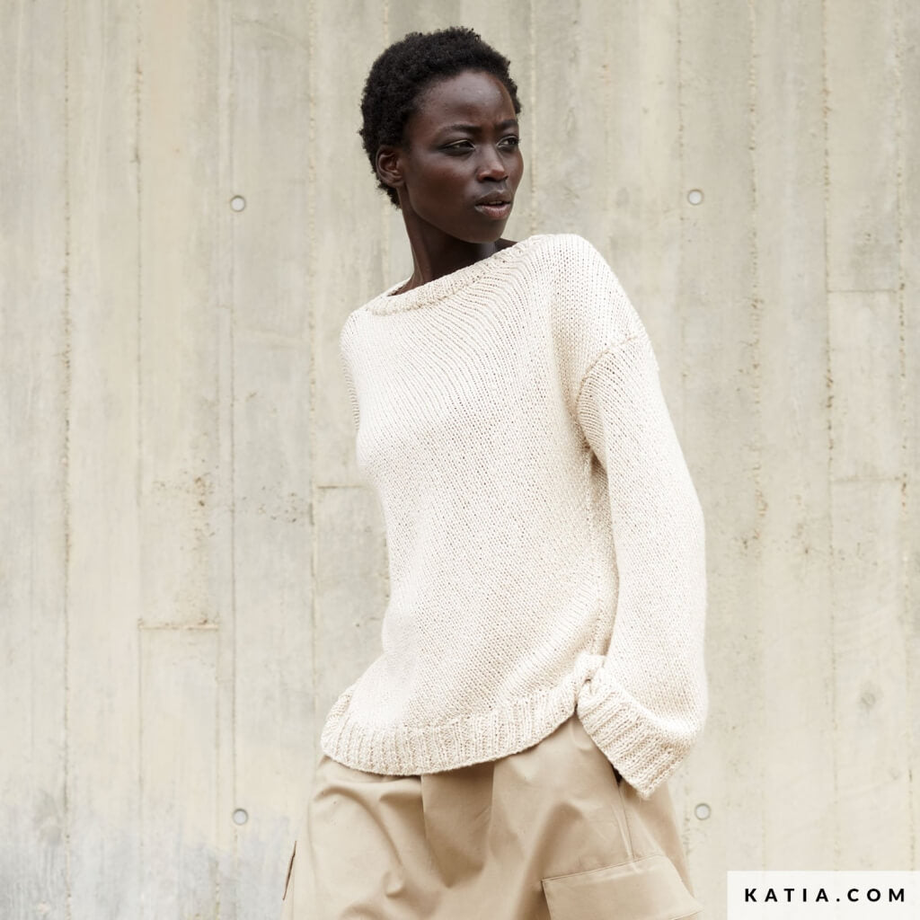 Katia Pullover mit U-Boot-Ausschnitt Strickanleitung - Katia (Heft) Lieblingsgarn