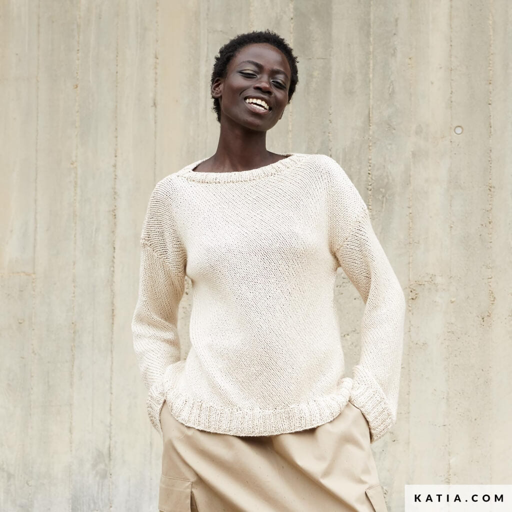 Katia Pullover mit U-Boot-Ausschnitt Strickanleitung - Katia (Heft) Lieblingsgarn
