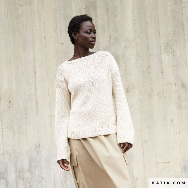 Katia Pullover mit U-Boot-Ausschnitt Strickanleitung - Katia (Heft) Lieblingsgarn