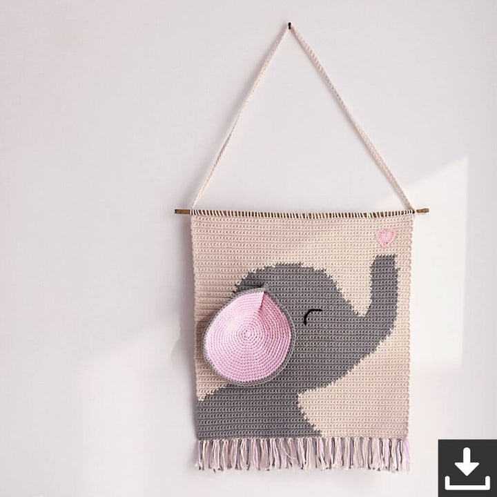 AO Design Pattern Wandbehand Elefant Häkelanleitung - AO Design (PDF) Lieblingsgarn