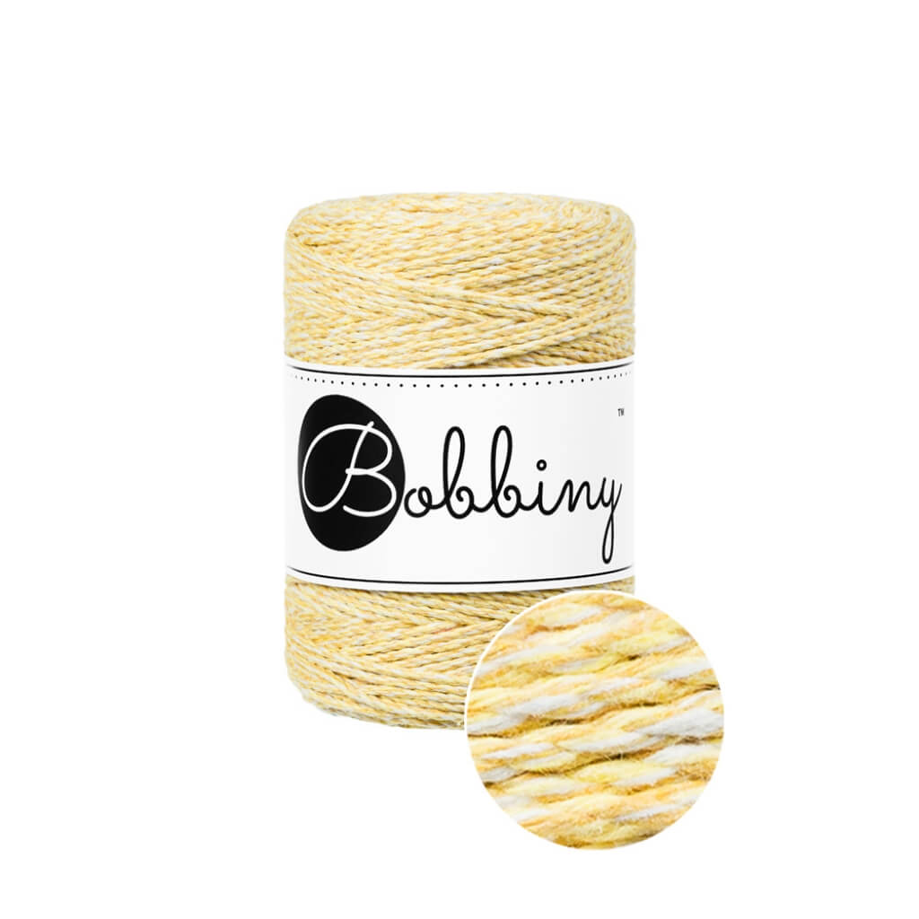 Bobbiny Makramee Garn 1,5 mm x 100 m gedreht Banana Shake Lieblingsgarn
