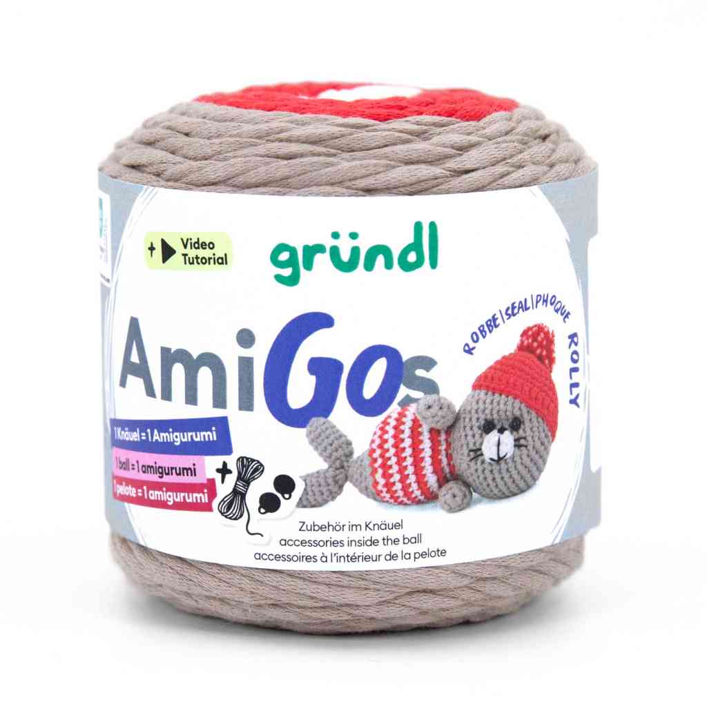 Gründl AmiGos, Farbe 6  Robbe Rolly – Baumwolle und Synthetik bei Lieblingsgarn