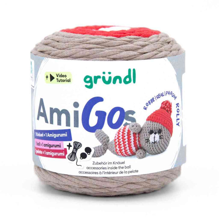 Gründl AmiGos, Farbe 6  Robbe Rolly – Baumwolle und Synthetik bei Lieblingsgarn