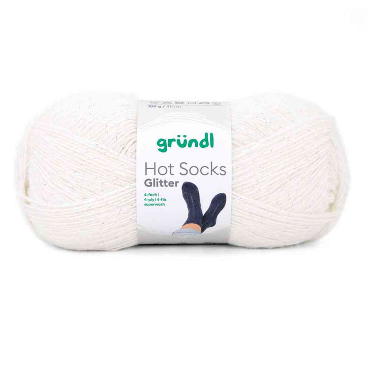 Gründl 01 -ecru glitter Gründl Hot Socks Glitter Sockenwolle Lieblingsgarn