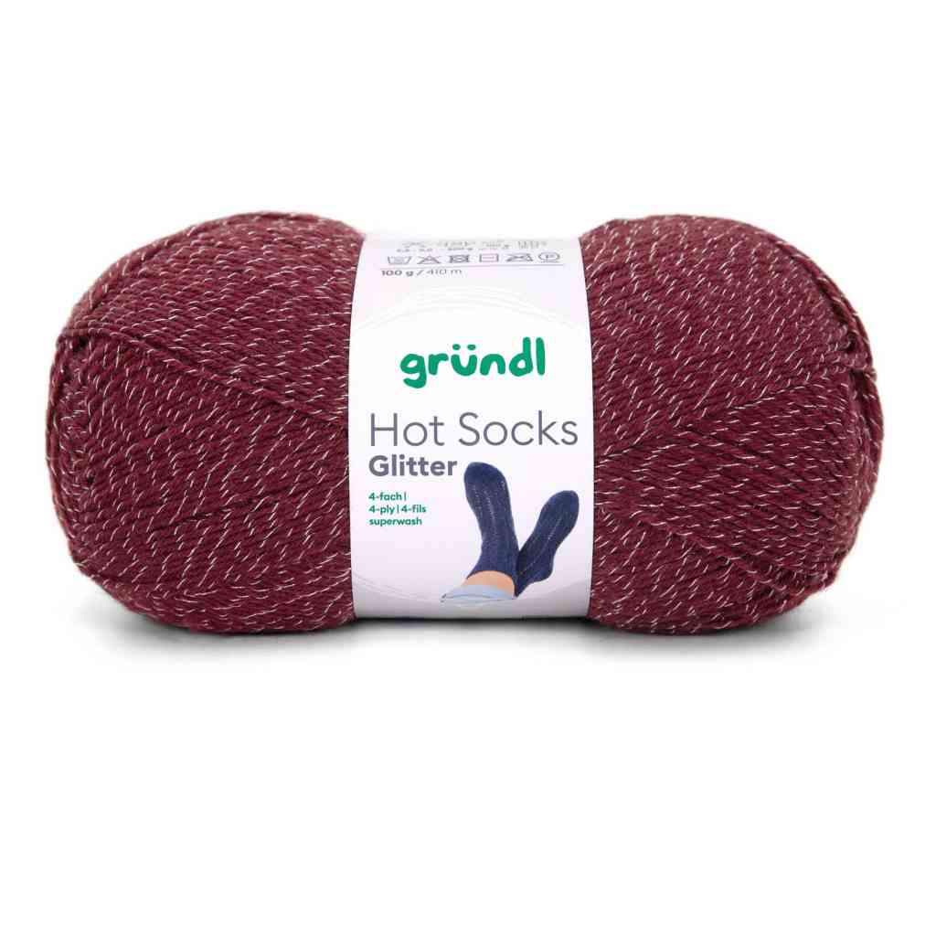 Gründl 07 -bordeaux glitter Gründl Hot Socks Glitter Sockenwolle Lieblingsgarn