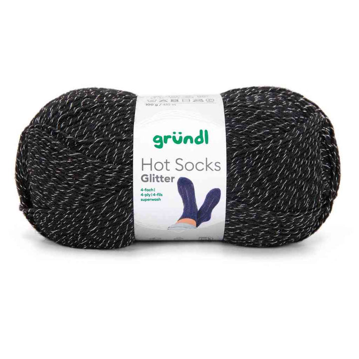 Gründl 10 -schwarz glitter Gründl Hot Socks Glitter Sockenwolle Lieblingsgarn