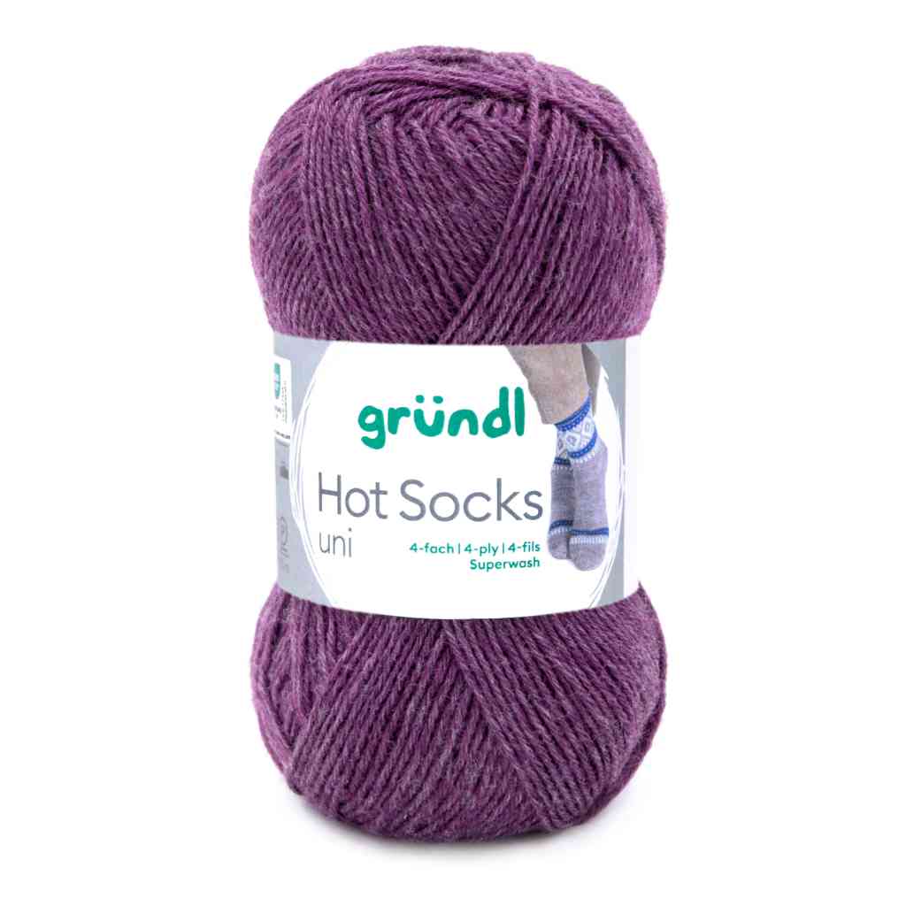 Gründl Hot Socks uni 50 Sockenwolle, Farbe 60  hyazinth meliert – Schurwolle und Synthetik bei Lieblingsgarn