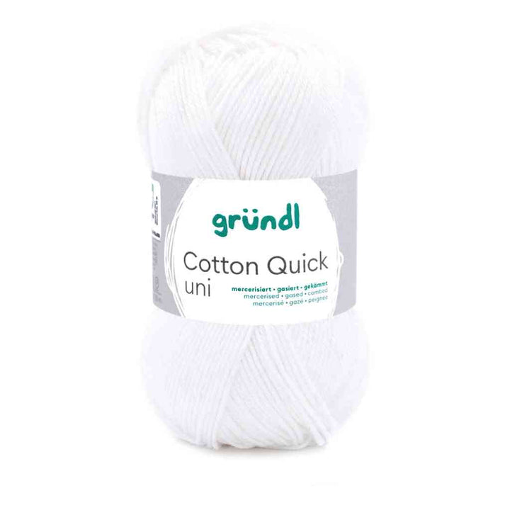 Gründl Cotton Quick Uni, Farbe 1  weiß – Baumwolle bei Lieblingsgarn