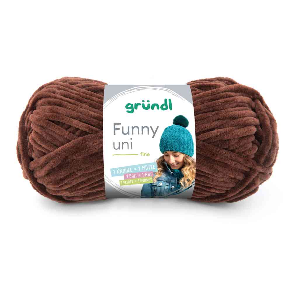 Gründl Funny uni, Farbe 20  braun – Synthetik bei Lieblingsgarn