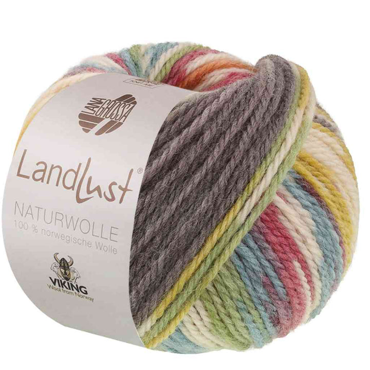 Lana Grossa 105 - Rot-bunt gemustert Lana Grossa Landlust Naturwolle Lieblingsgarn