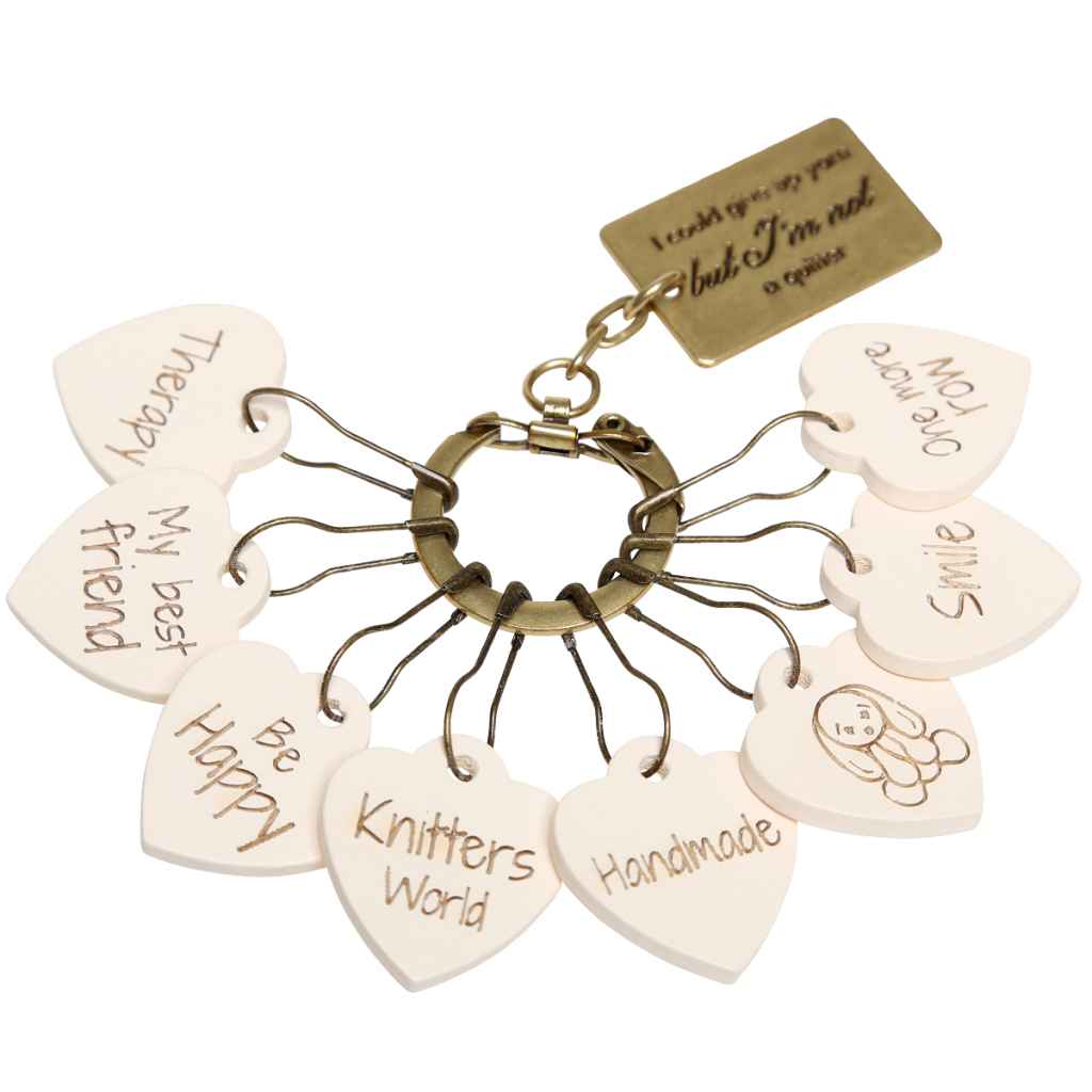 Go handmade Stitch Markers w/canvas bag wooden