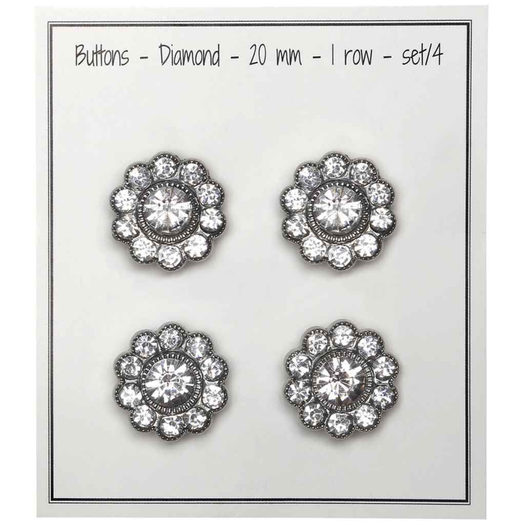 Go Handmade Diamanten Knöpfe, Farbe silver 1 row – Synthetik bei Lieblingsgarn