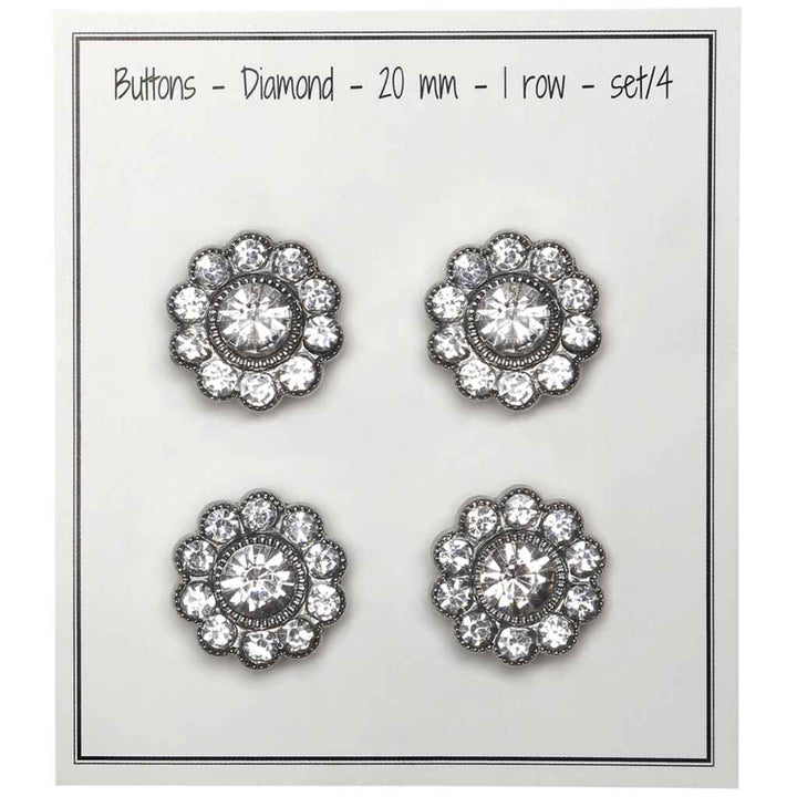 Go Handmade Diamanten Knöpfe, Farbe silver 1 row – Synthetik bei Lieblingsgarn