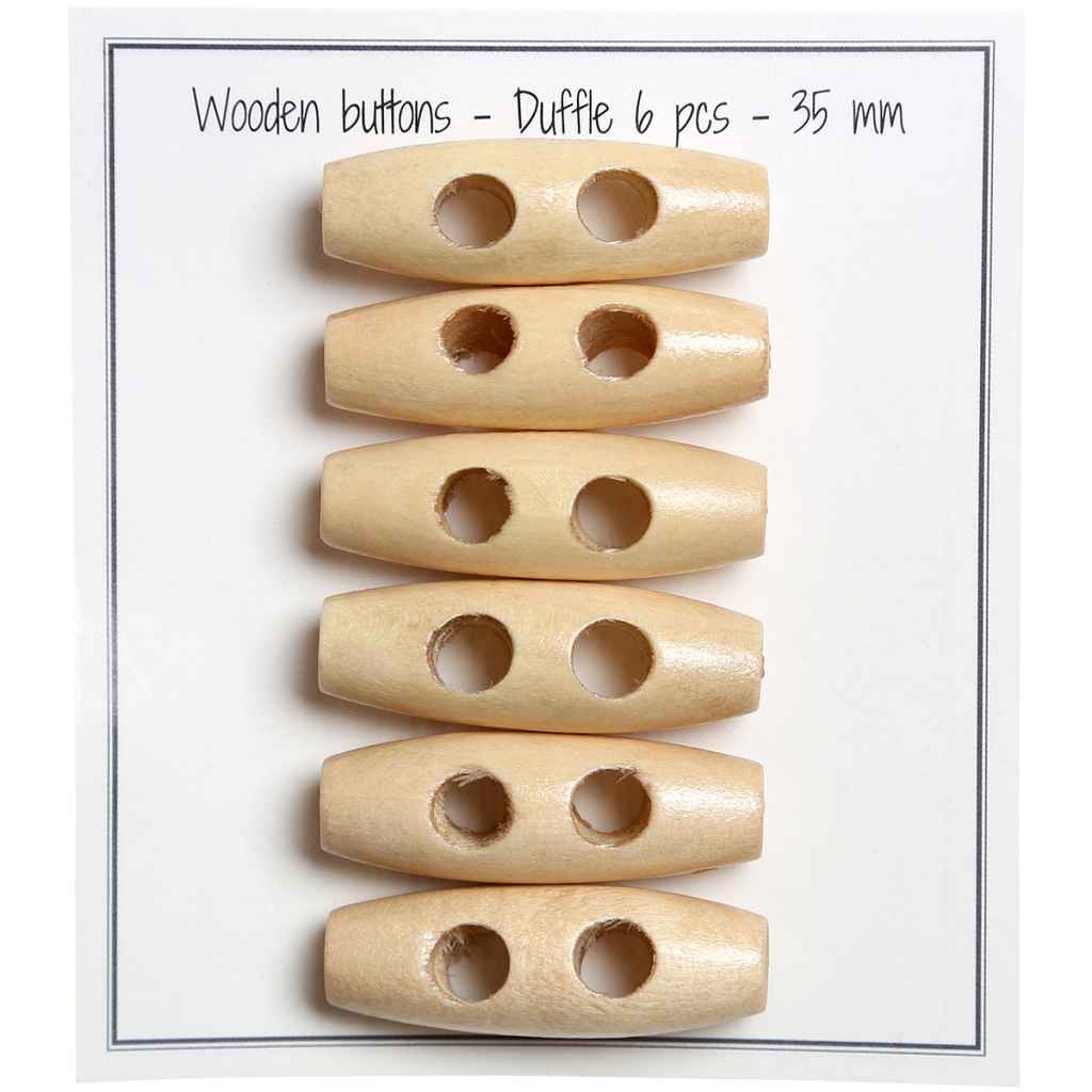 Go Handmade Duffle Knöpfe, Farbe Natural – Holz bei Lieblingsgarn