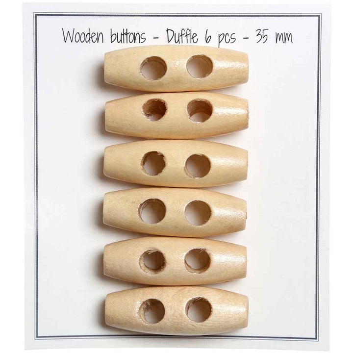 Go Handmade Duffle Knöpfe, Farbe Natural – Holz bei Lieblingsgarn