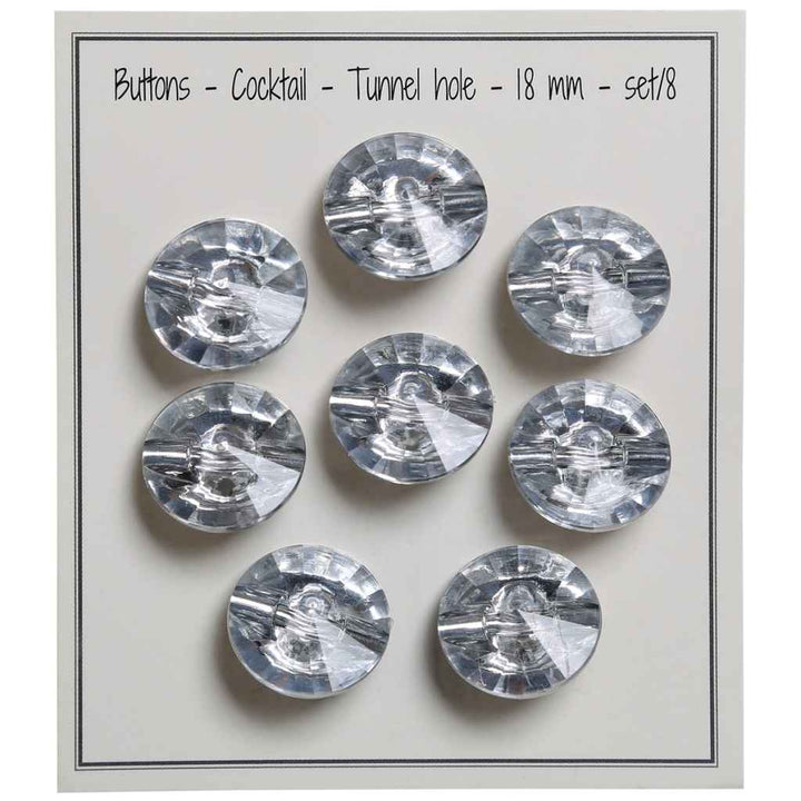 Go handmade Buttons Cocktail, 18mm tunnel hole, set of 8 pcs.