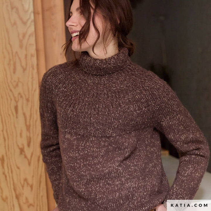 Katia Bottom-Up Rollkragenpullover Strickanleitung – Bild 5 von 6 bei Lieblingsgarn