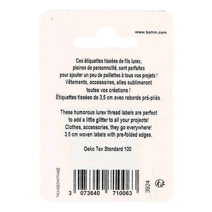 Bohin Label Kleidung aufnähbar
