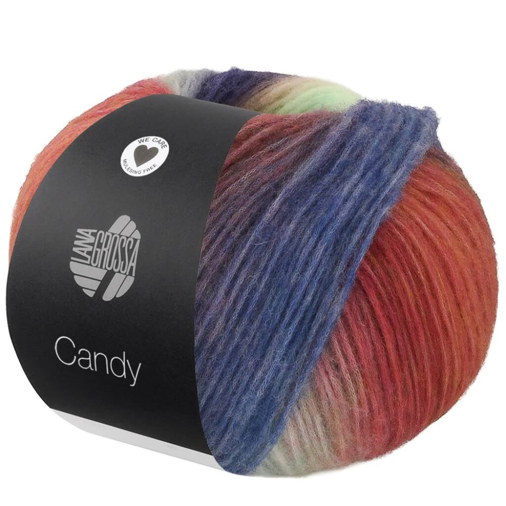 Lana Grossa 4 - Camel/Mint/Dunkelbraun/-blau/-grau/Rost/Dun- kelviolett/Taupe/Graubeige/Türkis/Grün/Gelbgrün Lana Grossa Candy Lieblingsgarn