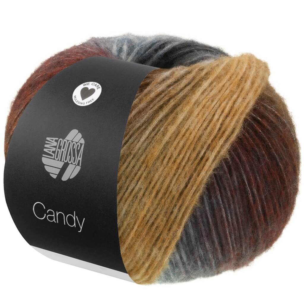 Lana Grossa 10 - Hellgrau/Grau/Dunkelgrau/Schwarz/Dunkel-/ Graubraun/Camel/Stahlblau/Rotbraun/Rosenholz/Wollweiß Lana Grossa Candy Lieblingsgarn