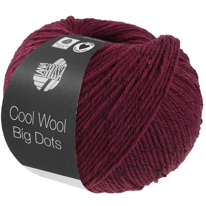 Lana Grossa Cool Wool Big Dots, Farbe 104 Burgund – Merino, Synthetik und Viskose bei Lieblingsgarn