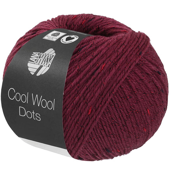 Lana Grossa Cool Wool Dots, Farbe 4 Burgund – Merino, Synthetik und Viskose bei Lieblingsgarn