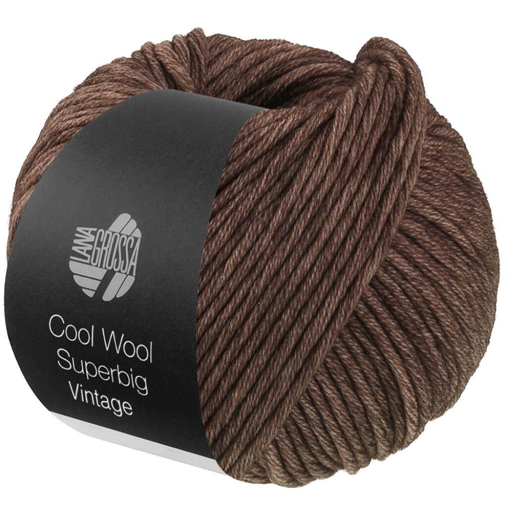 Lana Grossa Cool Wool Superbig Vintage, Farbe 7284 Dunkelbraun – Merino bei Lieblingsgarn