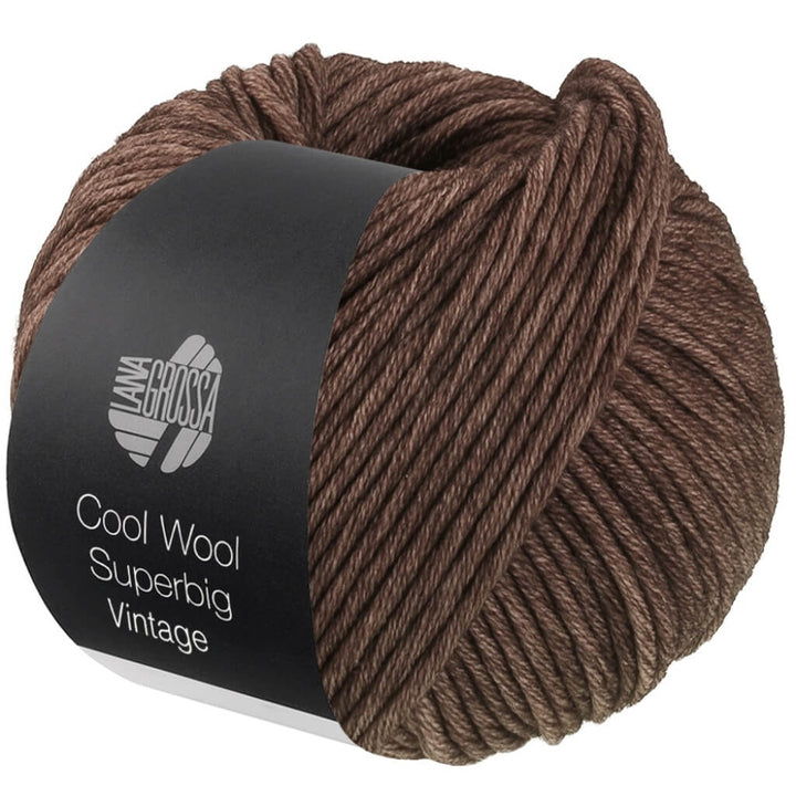 Lana Grossa Cool Wool Superbig Vintage, Farbe 7284 Dunkelbraun – Merino bei Lieblingsgarn