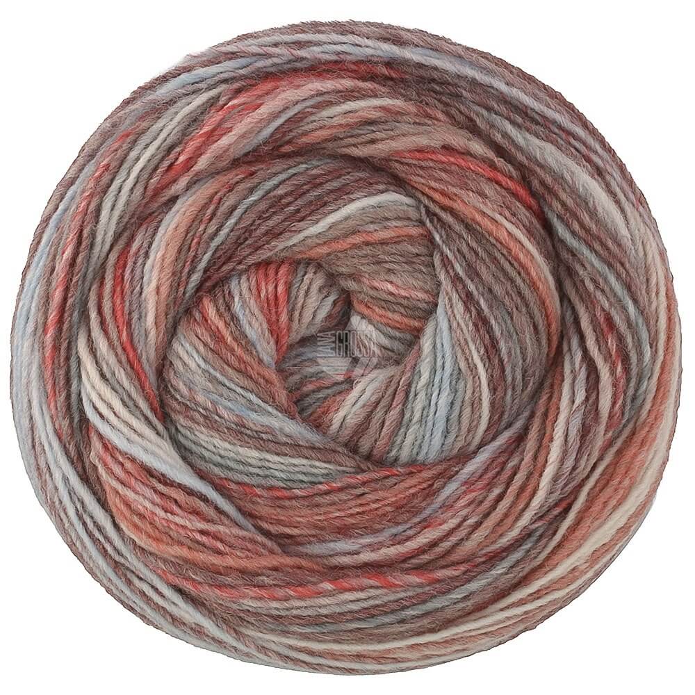 Lana Grossa 521 - Graubraun/Blaugrau/Rosenholz/Creme/Hellbau/ Dunkelrot/Taupe Lana Grossa Gomitolo Disegno Lieblingsgarn