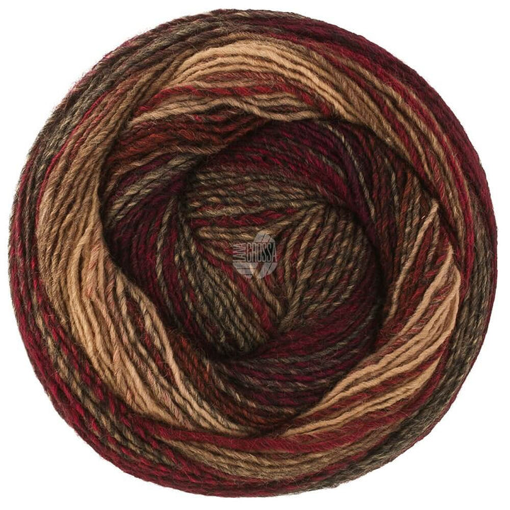 Lana Grossa 628 - Schwarzrot/Camel/Schwarzbraun/Anthrazit Lana Grossa Gomitolo Modo Lieblingsgarn