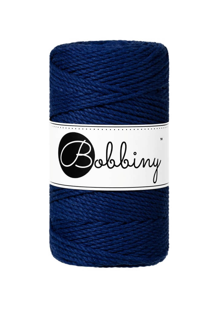 Bobbiny Ink Blue Bobbiny Makramee Garn 3mm gedreht Lieblingsgarn