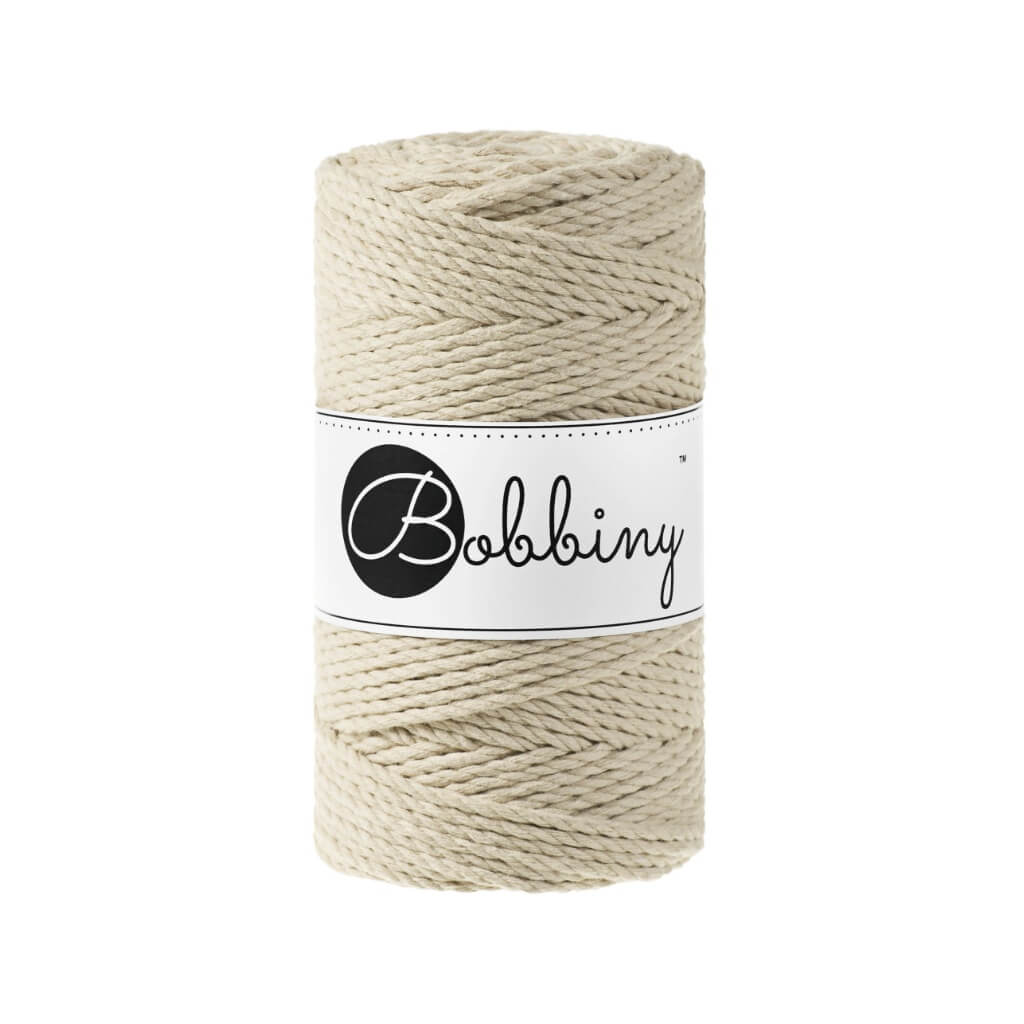 Bobbiny Beige Bobbiny Makramee Garn 3mm gedreht Lieblingsgarn