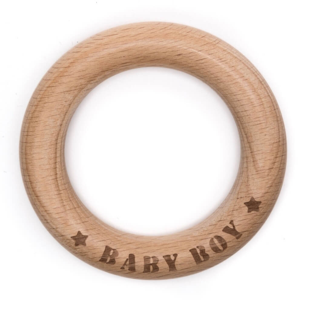 Durable Durable Holz Beissring "Baby Boy" Lieblingsgarn