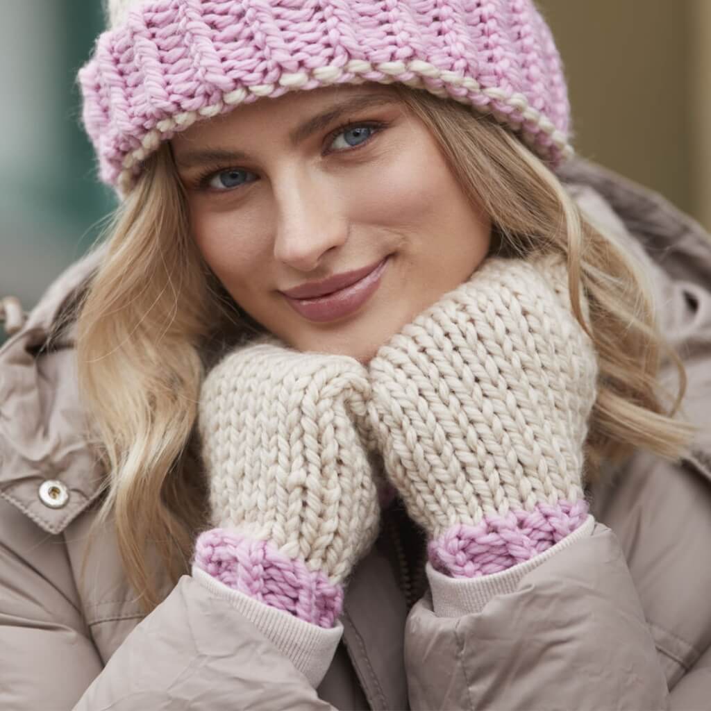 Rowan Big Wool gestreifte Fäustlinge - Rowan Quick Knits Lieblingsgarn