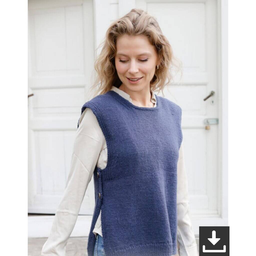 Drops Damen Pullunder Blue Night Vest Strickanleitung - Drops (PDF) Lieblingsgarn