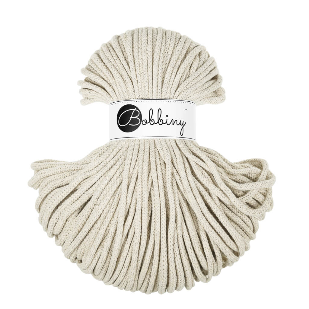 Bobbiny Makrameegarn Cashmere Beige Bobbiny Premium Kordel 5mm x 100 Meter Lieblingsgarn