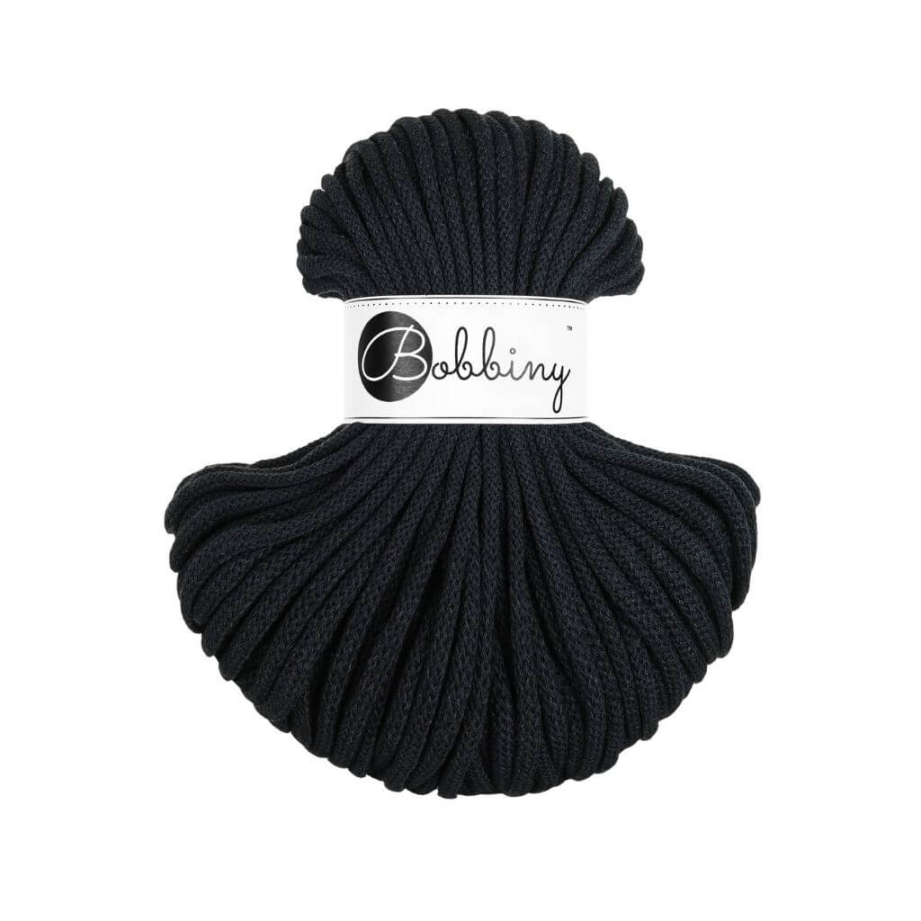 Bobbiny Makrameegarn Black Bobbiny Premium Kordel 5 mm x 50 m Lieblingsgarn
