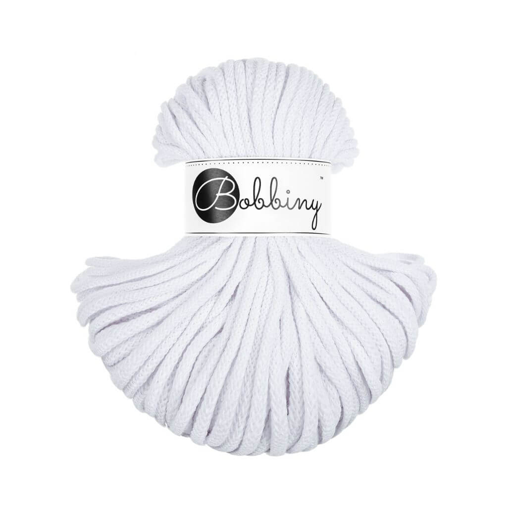 Bobbiny Makrameegarn White Bobbiny Premium Kordel 5 mm x 50 m Lieblingsgarn