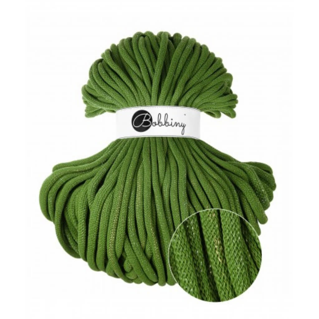 Bobbiny Shiny Moss Green Bobbiny 9mm Jumbo Kordel Lieblingsgarn