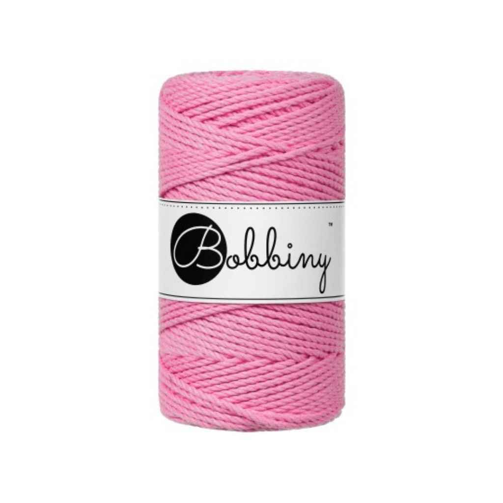 Bobbiny Makramee Garn 3mm gedreht, Farbe Bubblegum – Baumwolle bei Lieblingsgarn
