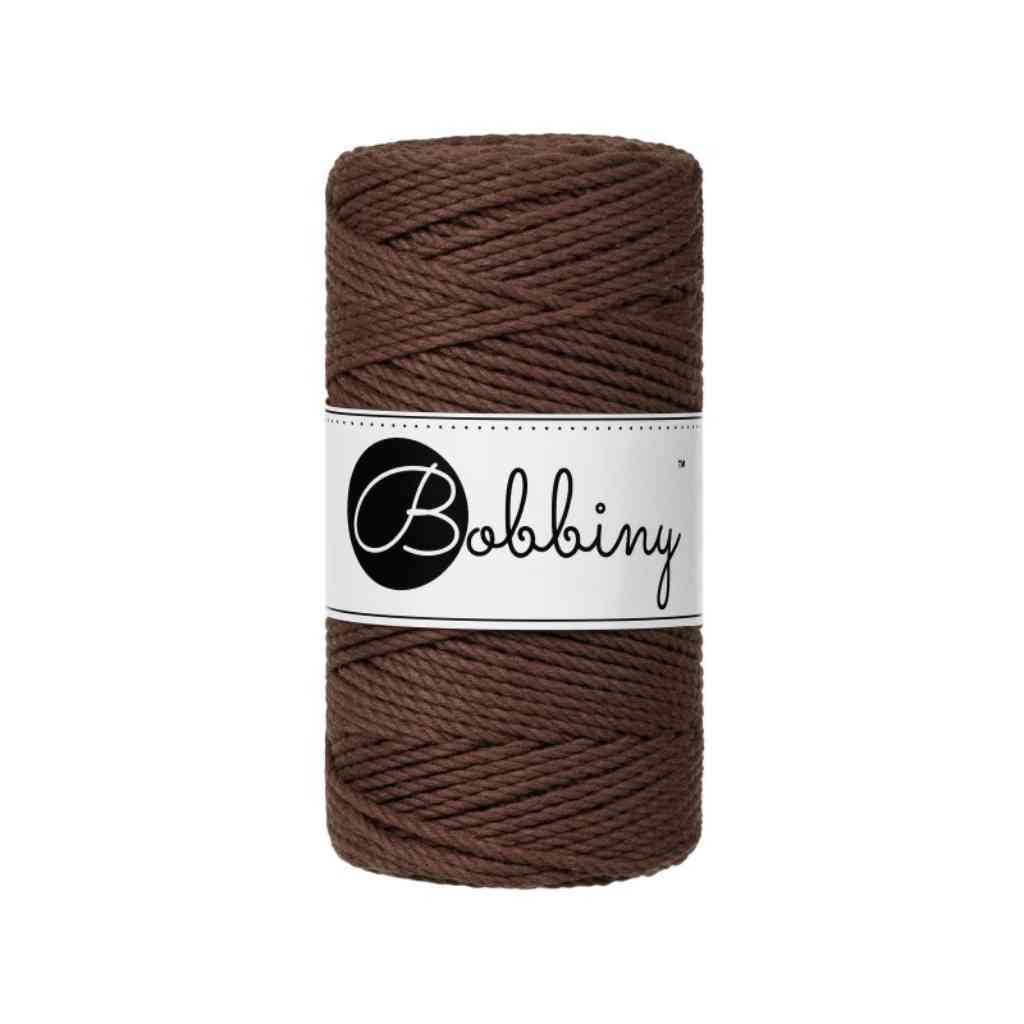 Bobbiny Makramee Garn 3mm gedreht, Farbe Chocolate Brown – Baumwolle bei Lieblingsgarn