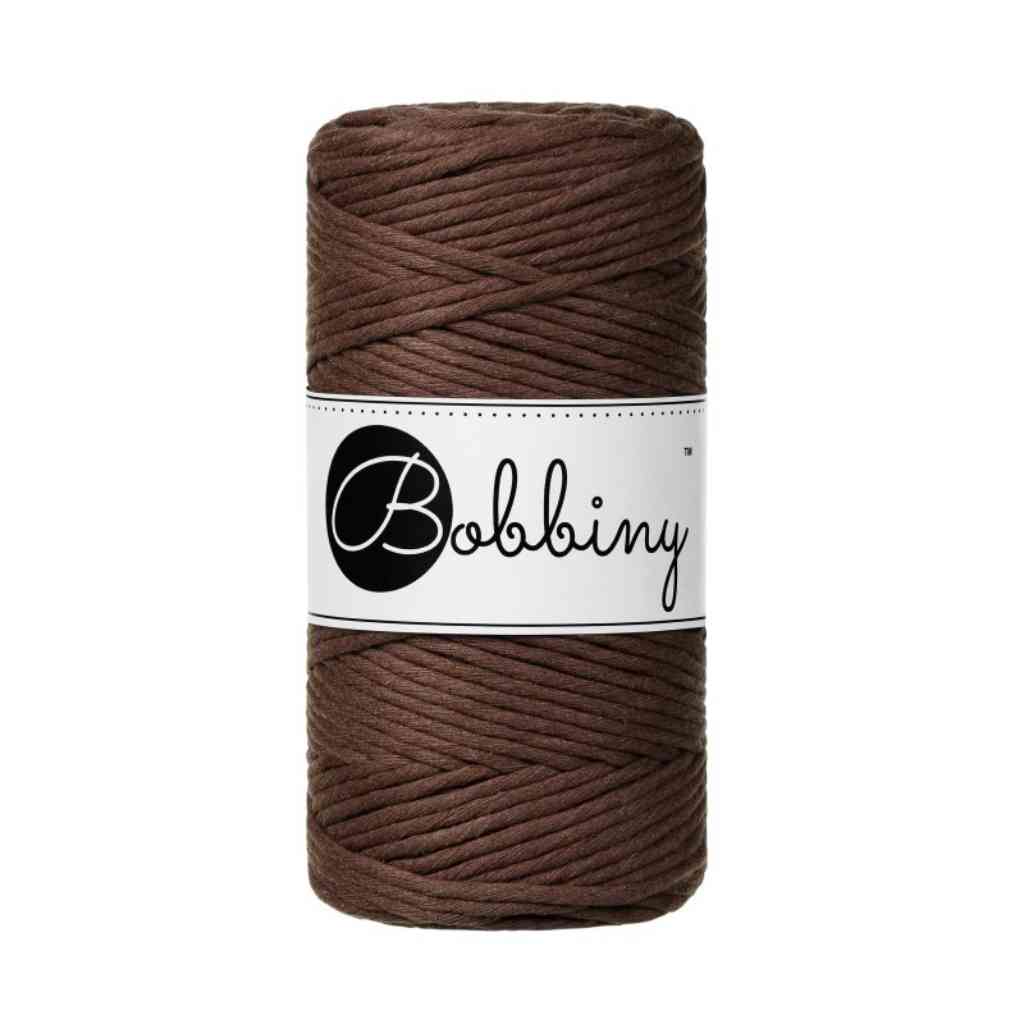 Bobbiny Macrame Cord 3mm - Chocolate Brown – Produktansicht bei Lieblingsgarn