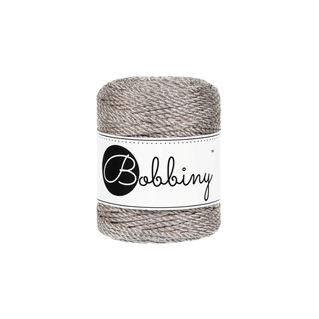 Bobbiny Metallic Platinum Bobbiny Metallic Makramee Garn 3 mm x 50 m gedreht Lieblingsgarn
