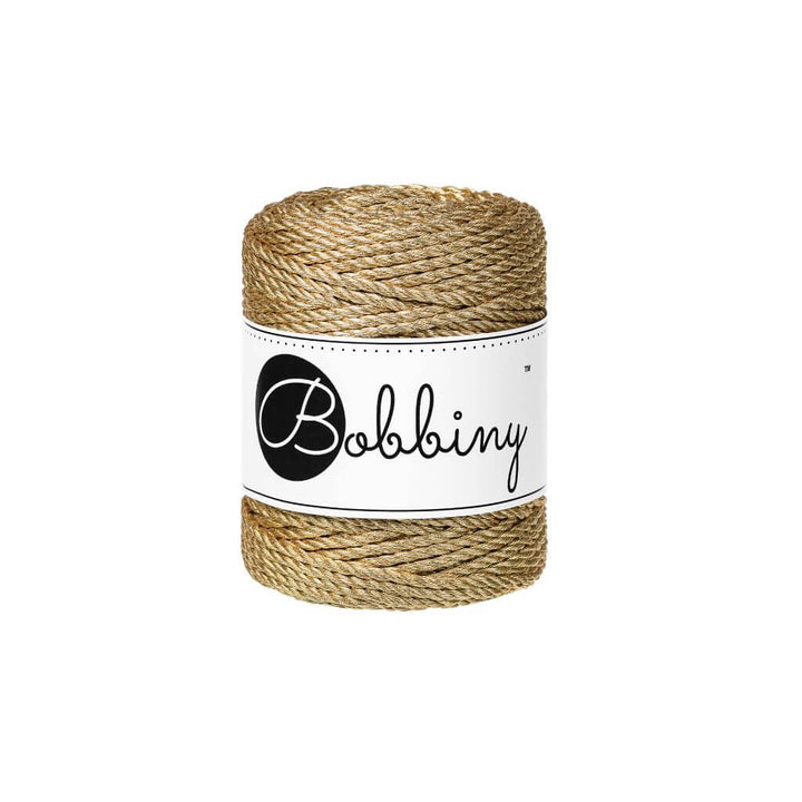 Bobbiny Satin Gold Bobbiny Metallic Makramee Garn 3 mm x 50 m gedreht Lieblingsgarn