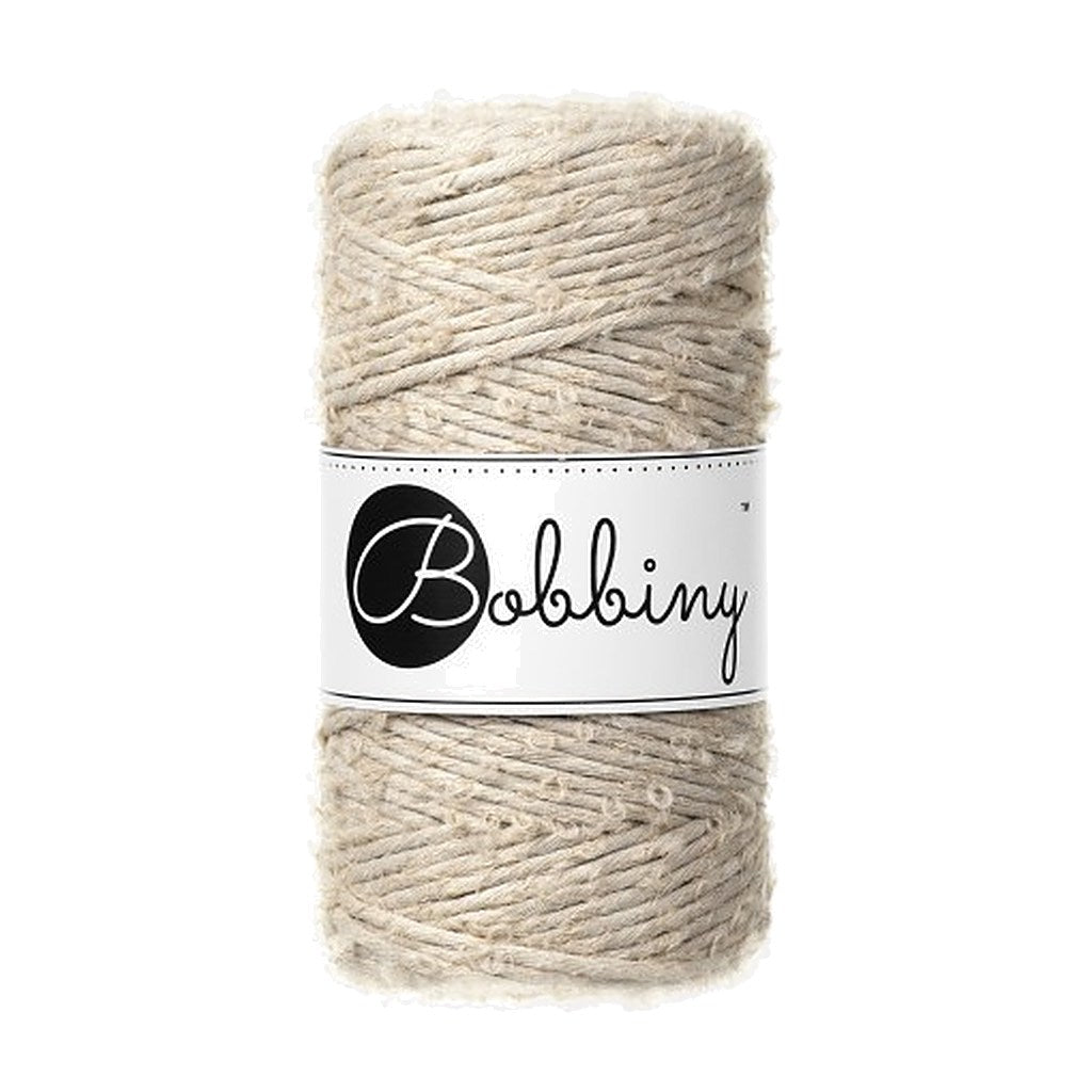 Bobbiny Boucle Macrame Cord 3mm, Farbe Beige – Baumwolle bei Lieblingsgarn