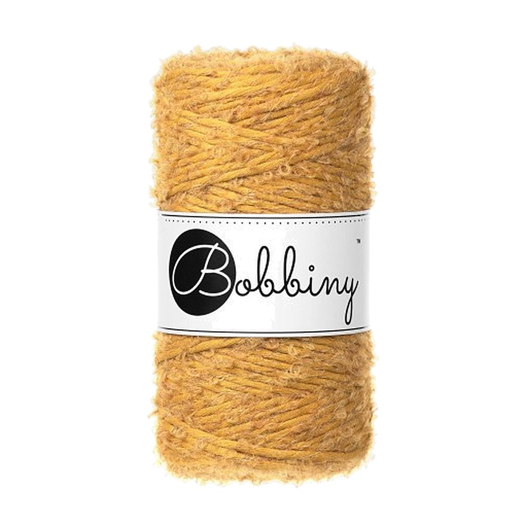 Bobbiny Boucle Macrame Cord 3mm, Farbe Mustard – Baumwolle bei Lieblingsgarn