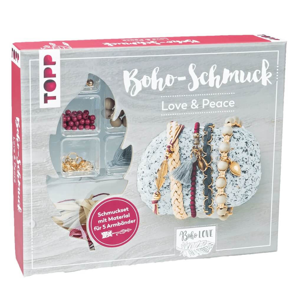 Boho-Schmuck Love & Peace - Schmuckset Lieblingsgarn