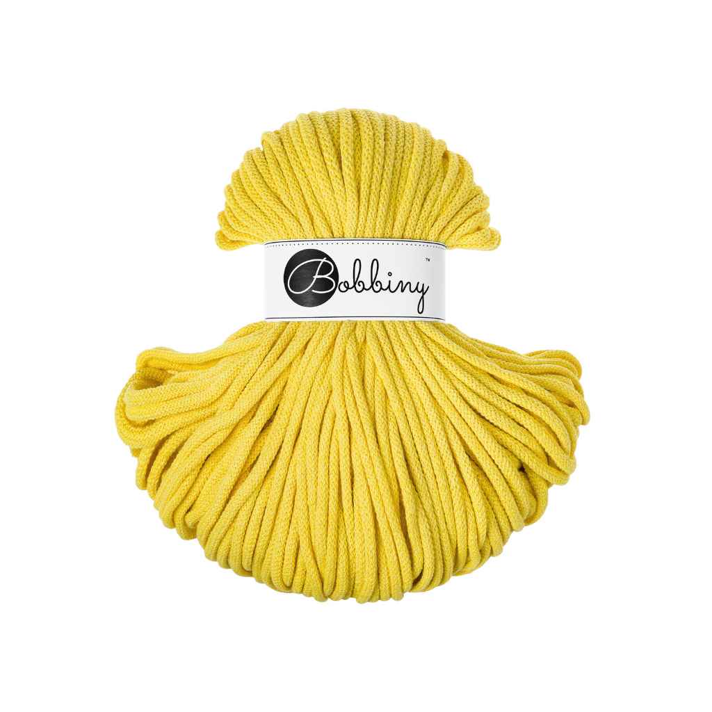 Bobbiny Makrameegarn Canary Yellow Bobbiny Premium Kordel 5mm x 100 Meter Lieblingsgarn