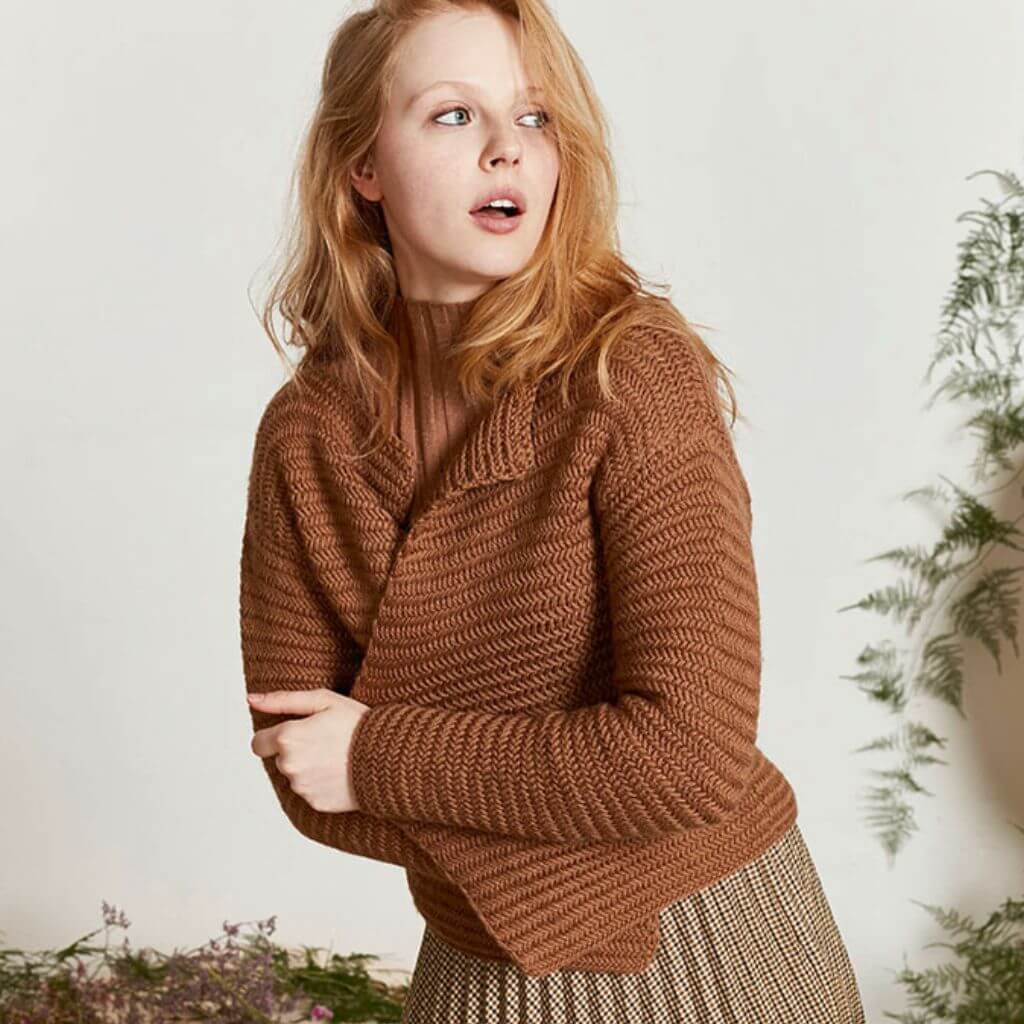 Lang Yarns Pattern Cardigan im Fischgrätmuster Strickanleitung - Lang Yarns (PDF) Lieblingsgarn