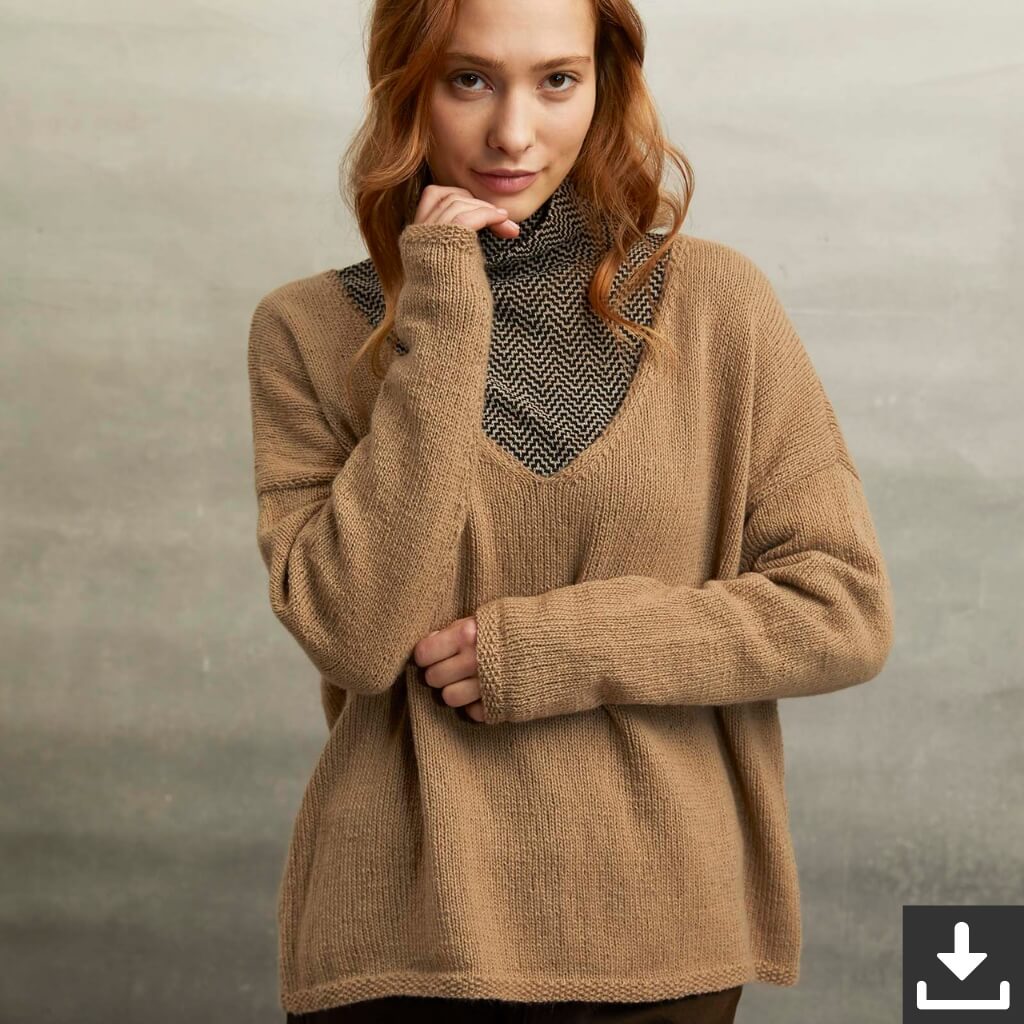 Lang Yarns Pattern Pullover mit V-Ausschnitt Strickset - Lang Yarns (PDF) Lieblingsgarn
